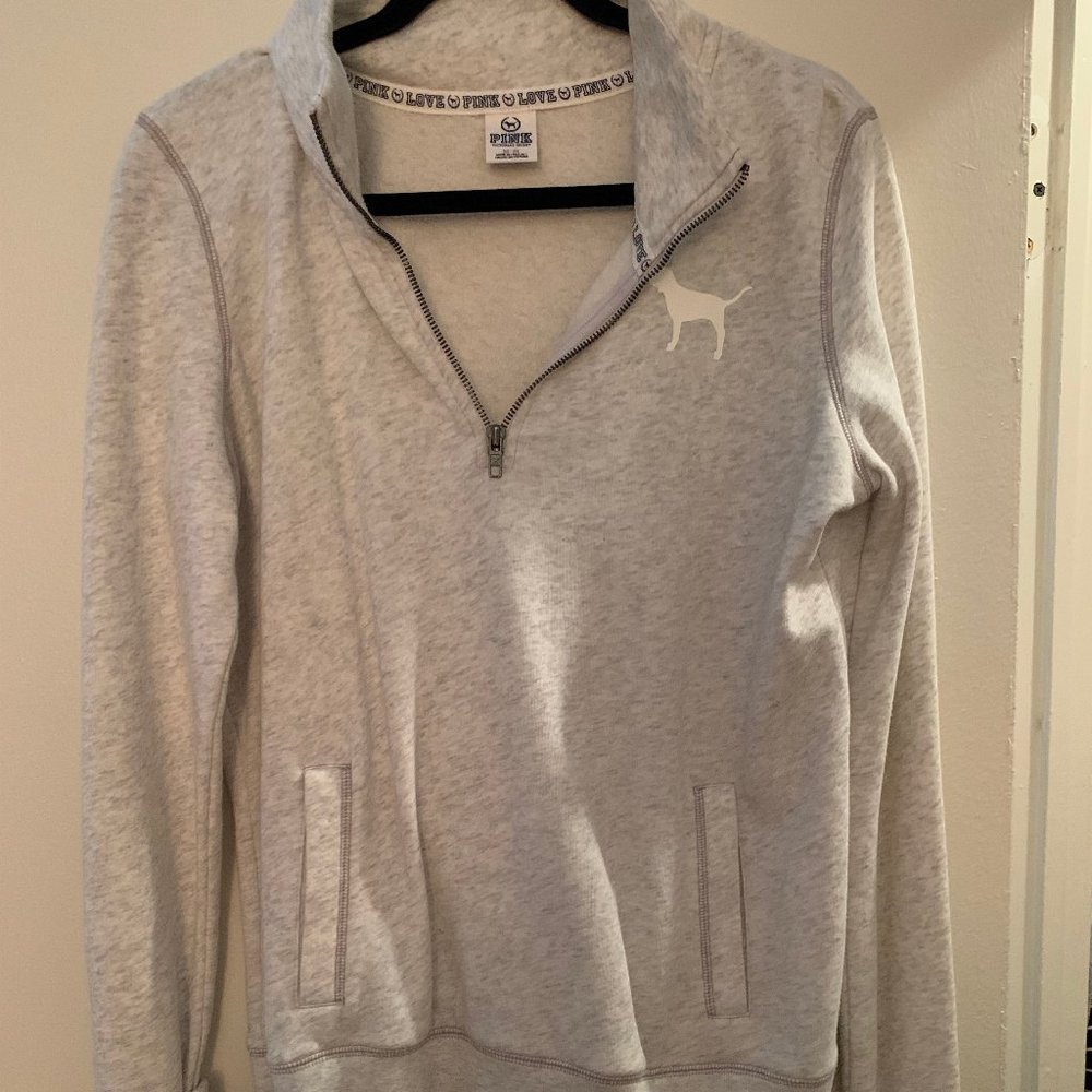 Victoria Secret Pink half zip sweat shirt - Picture 1 of 5